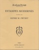 Estampes modernes Henri M. PETIET. Neuvième vente. 21 novembre 1995.. Henri M. PETIET