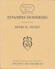 Estampes modernes Henri M. PETIET. Dix-neuvième vente. 30 septembre 1999.. Henri M. PETIET