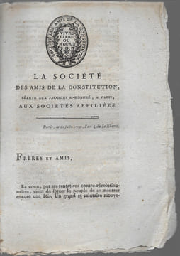 La Société des Amis de la Constitution. Jacobins