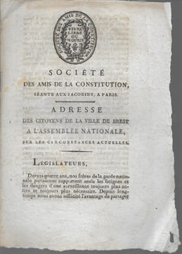 La Société des Amis de la Constitution. Jacobins