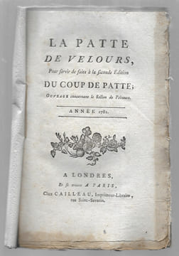 La patte de velours, pour servir de suite à la seconde édition du Coup de Patte, ouvrage concernant le Sallon de Peinture.. Carmontel