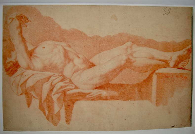 Homme allong&eacute;. DAVID Jacques-Louis