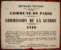 Commission de la Guerre. Commune de Paris