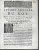 lettres Patentes du Roy. 