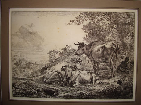 Les trois vaches au repos.. BERGHEM Nicolas