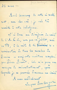 1879 - 1944. Érudit et narrateur. 2 L.A.S. datées 1919 et 1921.