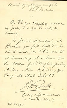 1864 - 1944. Écrivain, conservateur du Palais de Fontainebleau. L.A.S. et C.A.S.. ESPARBES Georges d’