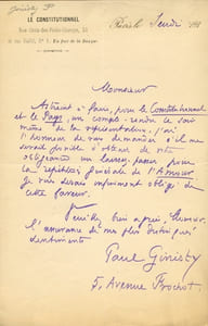 1855 - 1932 Journaliste, critique dramatique et musical. 8 L.A.S. 