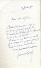 1873 - 1960. Poète; Académie française en 1953. L.A.S. datée 2 juillet 1959. GREGH Fernand