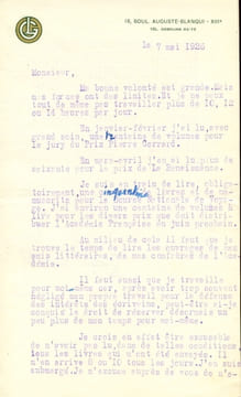 1867 - 1958. Écrivain, président de la Société des gens de lettres de 1908 à 1919; Académie française en 1924. 3 L.A.S. . LECOMTE Georges