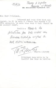 1893 - ? Président de la Société des gens de lettres. Neveu du maréchal. 4 L.A.S. 