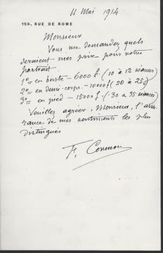 1854 - 1924. Peintre d’histoire et portraitiste. L.A.S. . CORMON Fernand