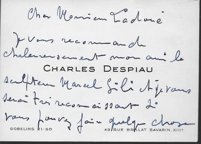 1874 - 1946. Sculpteur et dessinateur, aide de Rodin en 1907, il s’imposa surtout comme portraitiste. L.A.S.