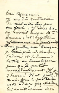 1838 - 1921. Peintre d’histoire. Lettre autographe signée.