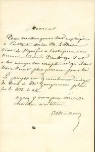 1815 - 1891. Lettre autographe signée.