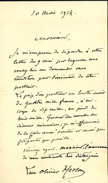 1846 - 1920. Peintre, sculpteur. Lettre autographe signée.. MERSON Luc Olivier
