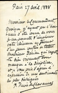 1824 - 1898. Peintre.Lettre autographe signée.