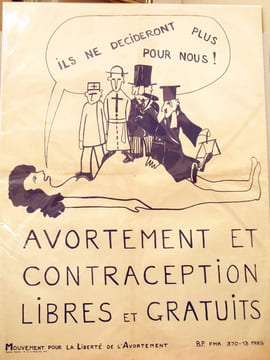 Avortement et contraception libres et gratuits. “ Ils ne decideront plus pour nous “.. Mouvement pour la liberté de l’avortement.