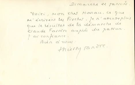 1890 - 1950. Poète et romancier, prix Goncourt en 1924. Président de l’Association des écrivains combattants de 1914-1918. 2 L.A.S. . SANDRE Thierry