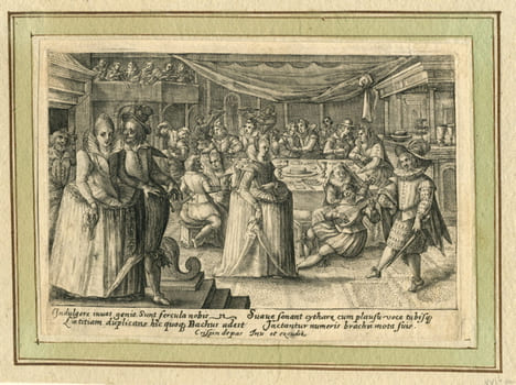 (Banquet avec danseurs, musiciens, etc). CRISPIN DE PASSE