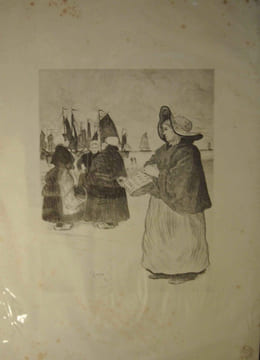 (Femmes aux paniers - retour de pêche - Bretagne). BORGEX Louis ( Louis Bourgeois-Borgex )
