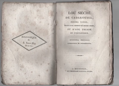 Lou sieche de Cadaroussa, puema patois. segui d’aou sermoun de moussu sistre et d’aou tresor de substantioun.