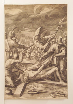 Le Christ attaché. D’une suite de 8 pièces, gravées d’après C. Schwartz.. SADELER Johannes