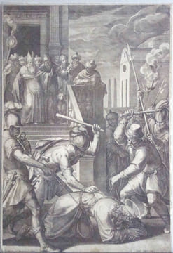 Le Christ battu par les soldats. D’une suite de 8 pièces, gravées d’après C. Schwartz.. SADELER Johannes