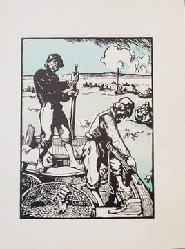 Loups de mer. Pêcheurs de crevettes.. LEPERE Auguste