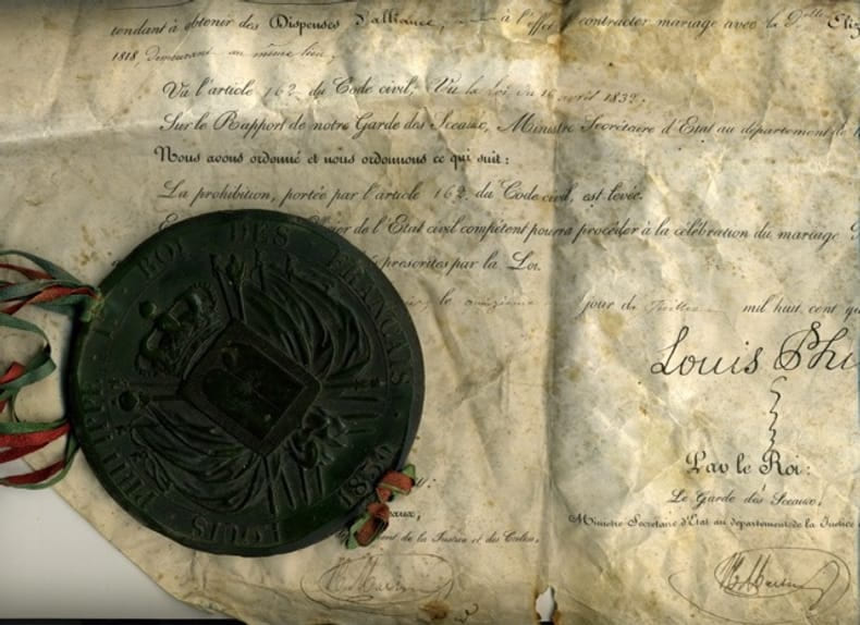 Dispense d’alliance. LOUIS-PHILIPPE