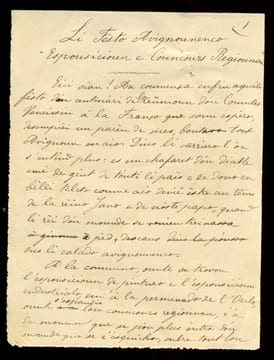 Li festo avignounenco Espousicioun e concours regiounau (Centenaire de la réunion du Comtat Venaissin à la France). BARONCELLI Folco de