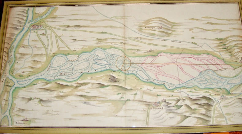 (Plan de la Durance , &agrave; sa jonction avec le Rh&ocirc;ne.). 