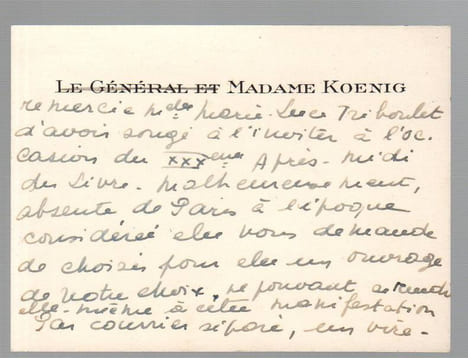 Carte de visite. KOeNIG Général