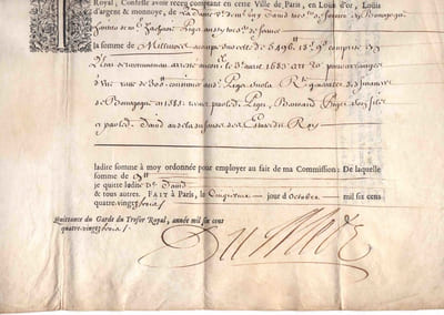 Du 5 octobre 1683. Quittance.