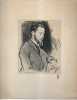Portrait d'un homme en buste de profil (Manet ?). JEANNIOT Pierre Georges