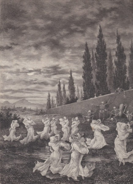 Danse aupr&egrave;s d'un cimeti&egrave;re. 