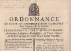 Ordonnance au sujet de l'administration municipale dans Avignon et le Comtat.. François-Marie, des Comtes de Manzi