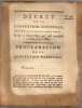 Décret de la Convention Nationale du 1er juin 1793, relatif à l'insurrection qui s'est manifestée à Paris le 31 mai.. 