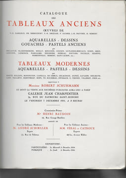 Catalogue de tableaux anciens. Collection Robert Schumann