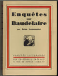 Enqu&ecirc;tes sur Baudelaire. Document.... LEMONNIER (L&eacute;on).