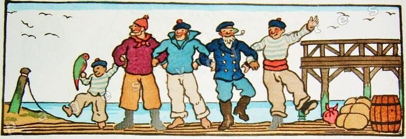 Chansons du Marin Français au temps de la marine en bois. Recueillies et illustrées par Guy Arnoux.