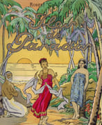 Iles de Paradis. Ceylan. Java. Tahiti. Illustré de 24 ornements et lettrines, de 66 photographies et d'une carte  planisphère, couverture coloriée au pochoir d'après une aquarelle de Lucien Lantier. par CHAUVELOT (Robert). 
