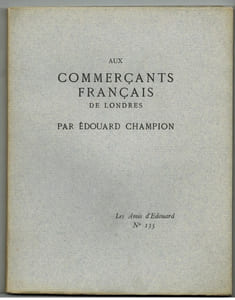 Aux Commerçants, Français de Londres.