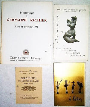 Lot de 4 catalogues d'exposition. . RICHIER (Germaine).