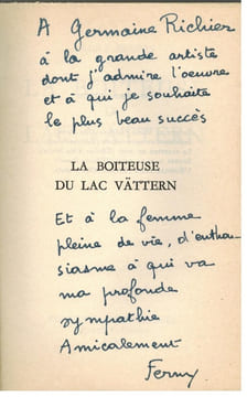 La boiteuse du lac Vättern. Roman. . BESSON (Ferny).
