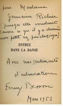 Entrez dans la danse. Roman. . BESSON (Ferny).
