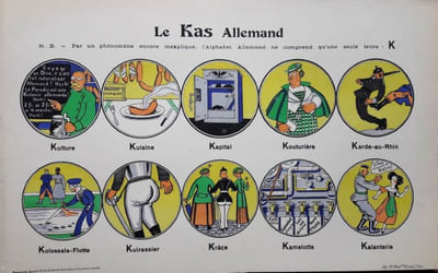 Le Kas allemand. N.B. Par un phénomène encore expliqué l'alphabet allemand ne comprend qu'une seule lettre: K