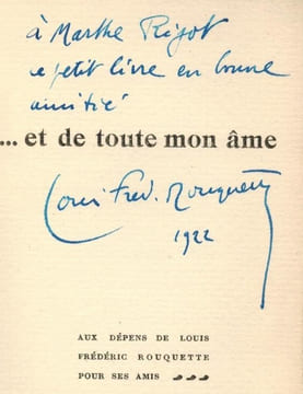 ... et de toute mon âme. . ROUQUETTE (Louis-Frédéric).