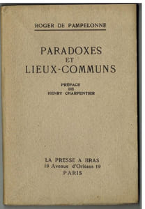 Paradoxes et lieux-communs. Préface de Henry Charpentier. 