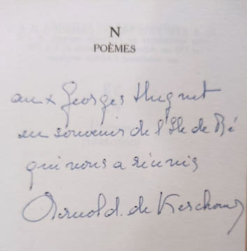 N. Poèmes. ( 1948-1950). . KERCHOVE (Arnold de ).